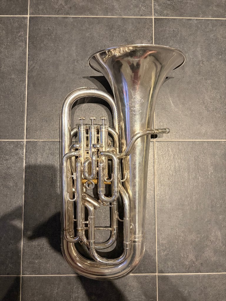 Besson New Standard euphonium, gecompenseerd, verzilverd, Muziek en Instrumenten, Ophalen, Gebruikt, Euphonium of Tenortuba, Met koffer of draagtas
