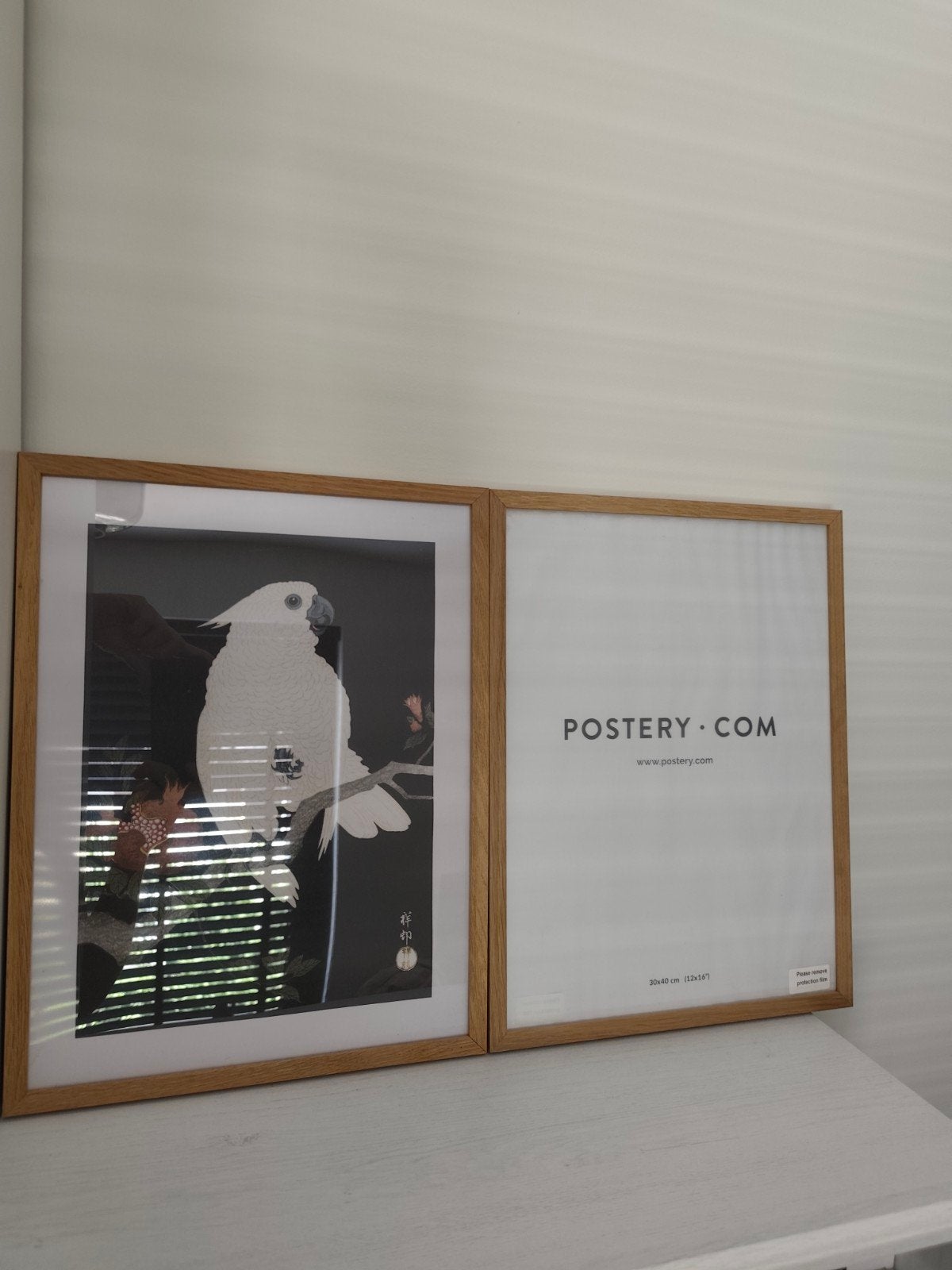 2x Postery houten lijsten 30x40 cm met papegaai poster, Bruin, Met afbeelding, Ophalen of Verzenden, Hout