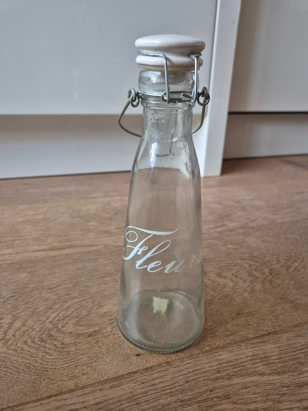 Glazen fles met beugeldop - Fleur, Ophalen of Verzenden