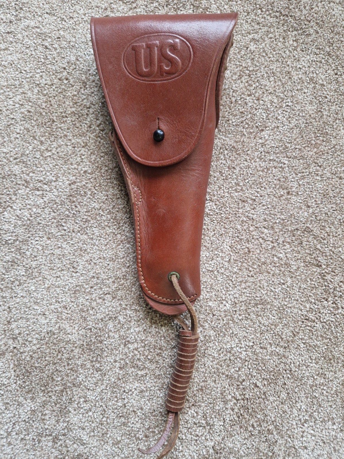 Vintage US Leger Leren Holster - Bruin, Ophalen of Verzenden, Landmacht, Amerika, Overige typen