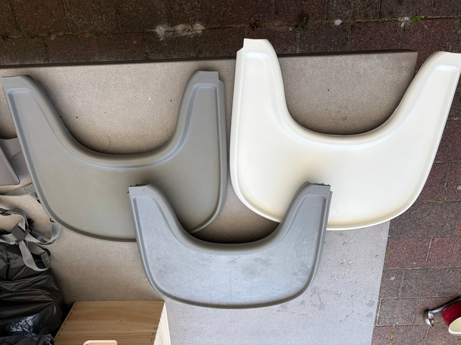 Stokke eetbladen en stoelverkleiners (set voor tweeling), Ophalen of Verzenden, Gebruikt, Overige typen, Afneembaar eetblad