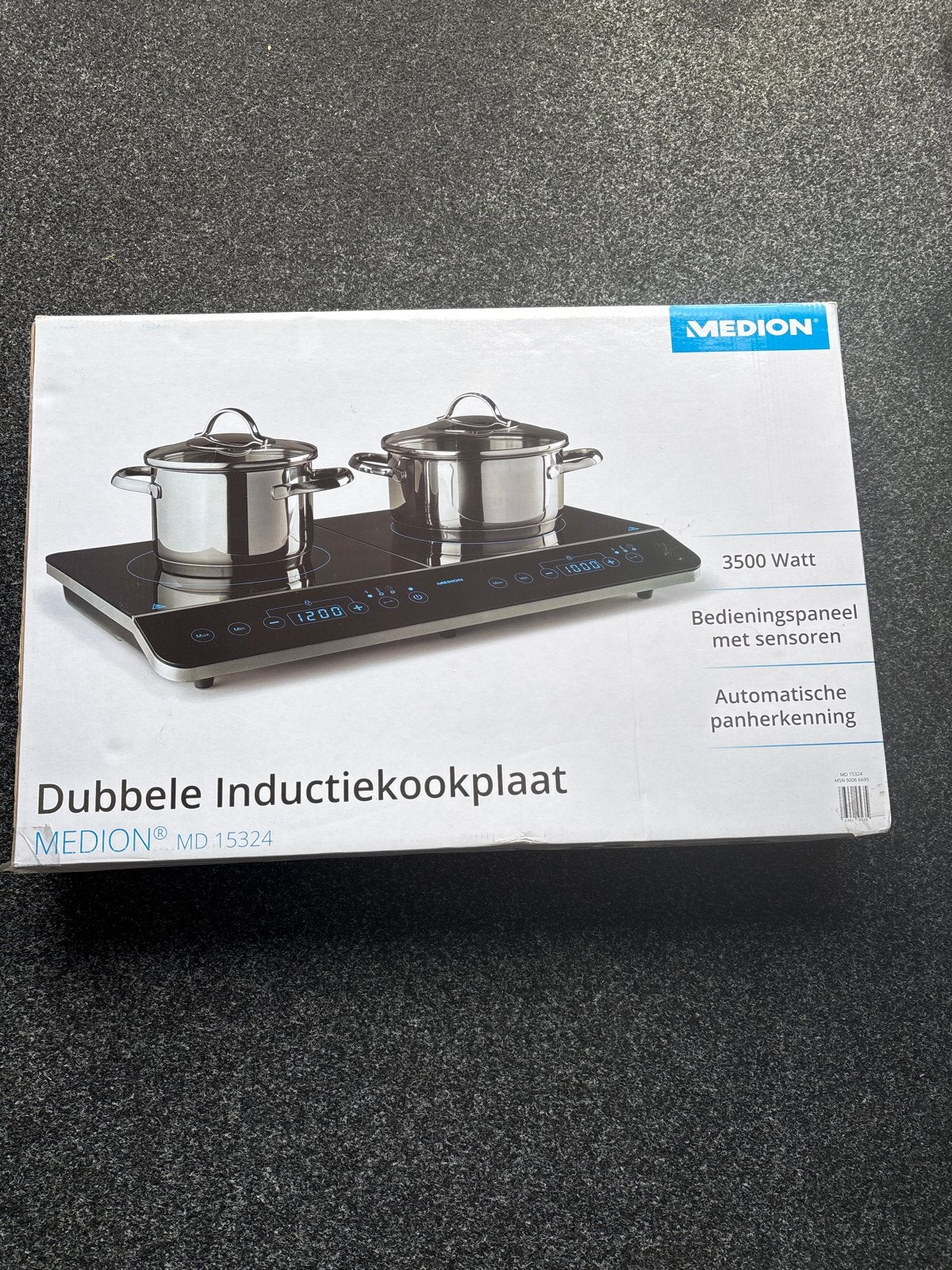 Medion MD 15324 Dubbele Inductiekookplaat 3500W, Ophalen, 3 kookzones of minder, Zo goed als nieuw, Inductie