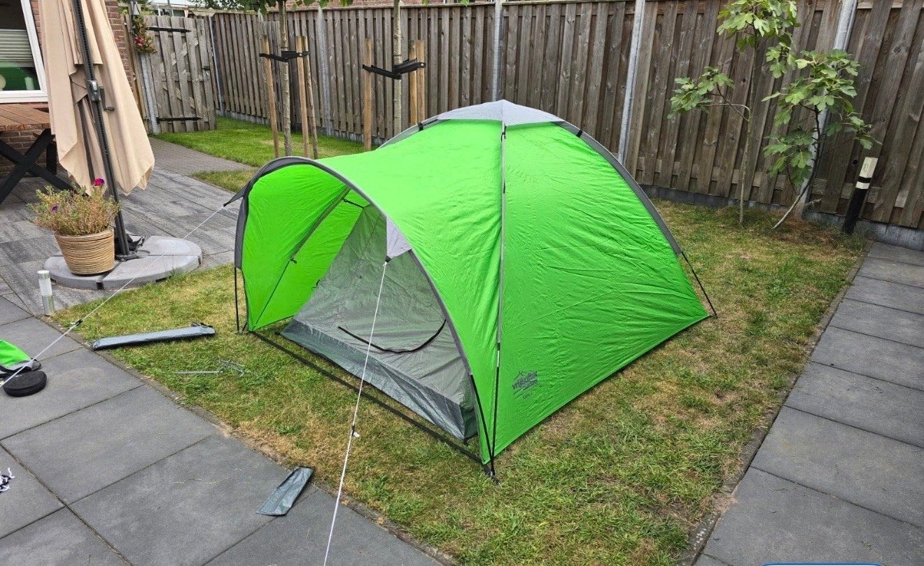 Vrijbuiter Outdoor Kreta 2 - 2-persoons tent, Caravans en Kamperen, Ophalen, Gebruikt, Tot en met 2