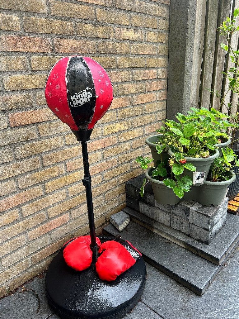 Boksbal op voet voor kinderen – Incl. bokshandschoenen, Ophalen, Gebruikt