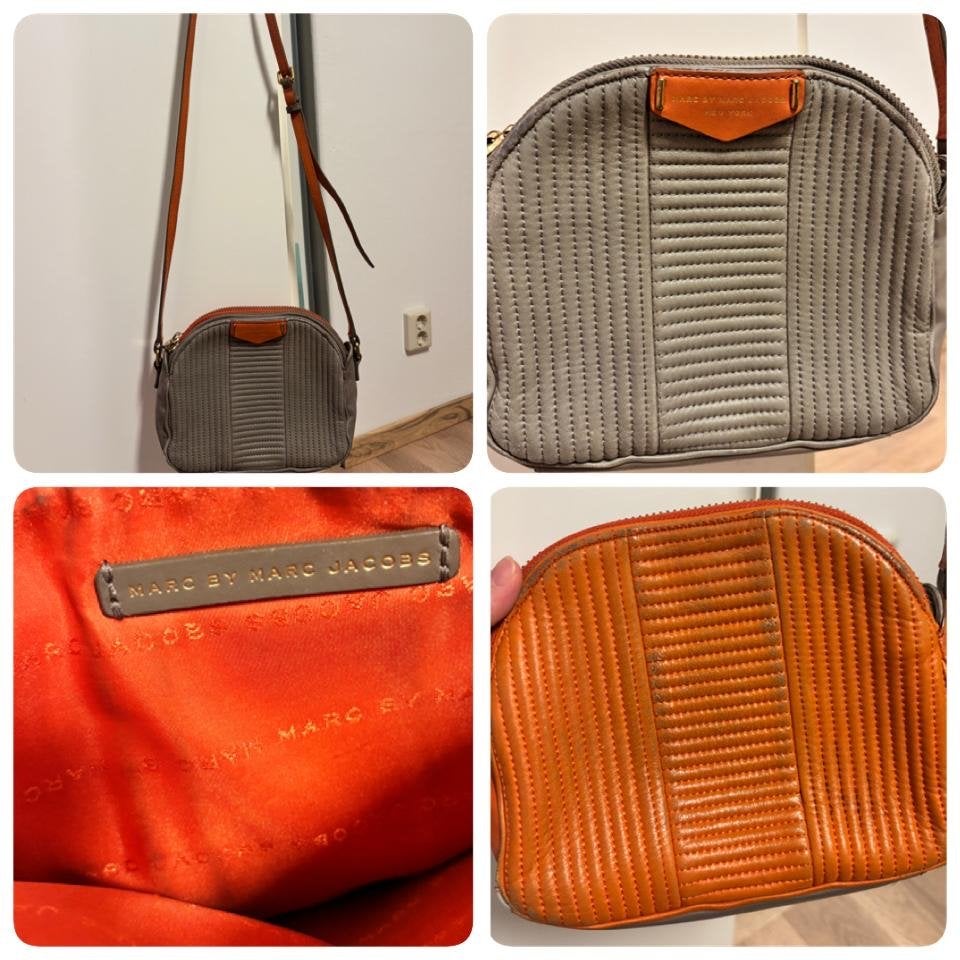 Originele Marc Jacobs schoudertas - Grijs/Oranje, Sieraden, Tassen en Uiterlijk, Tassen | Damestassen, Ophalen, Gebruikt, Grijs