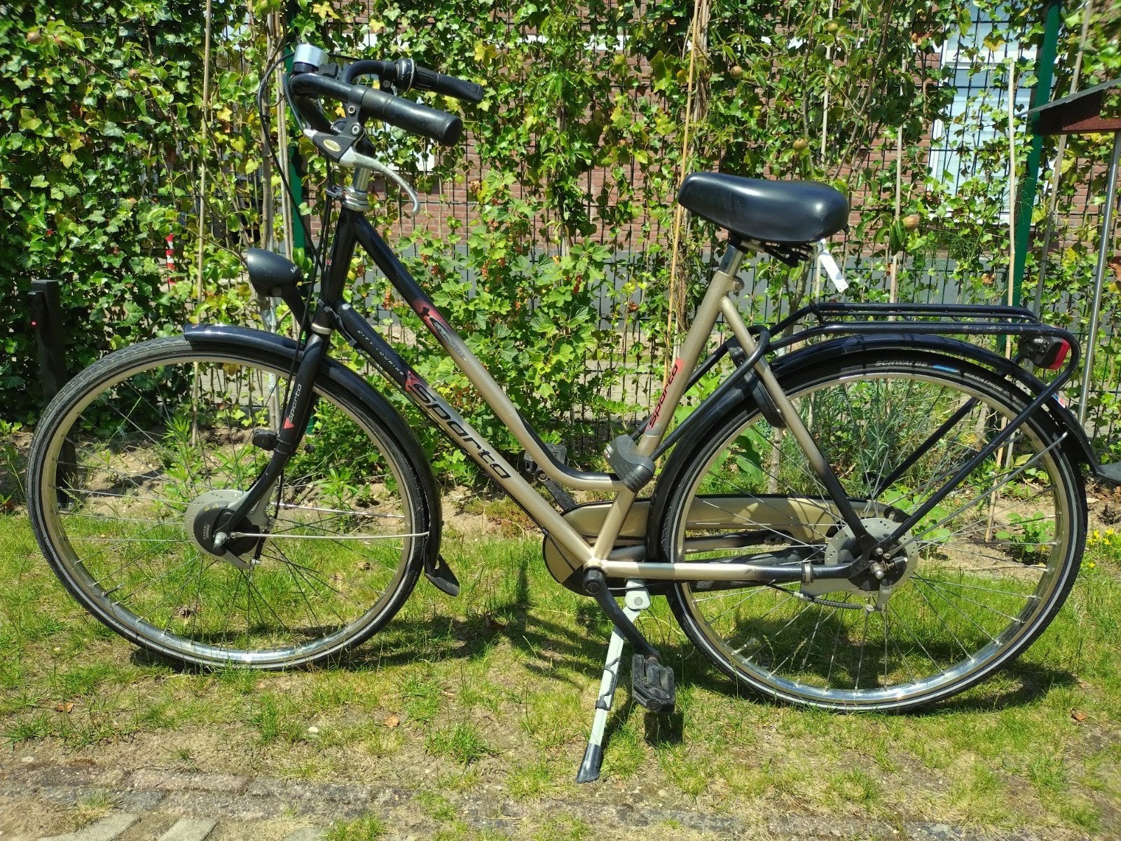 Sparta city touring damesfiets in zilver/zwart, Minder dan 10 versnellingen, Gebruikt, 56 cm of meer, Ophalen