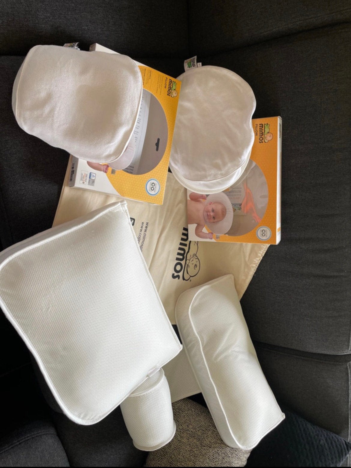 Mimos behandeling kussens + zijligkussen/tummytime, Ophalen of Verzenden, Zo goed als nieuw