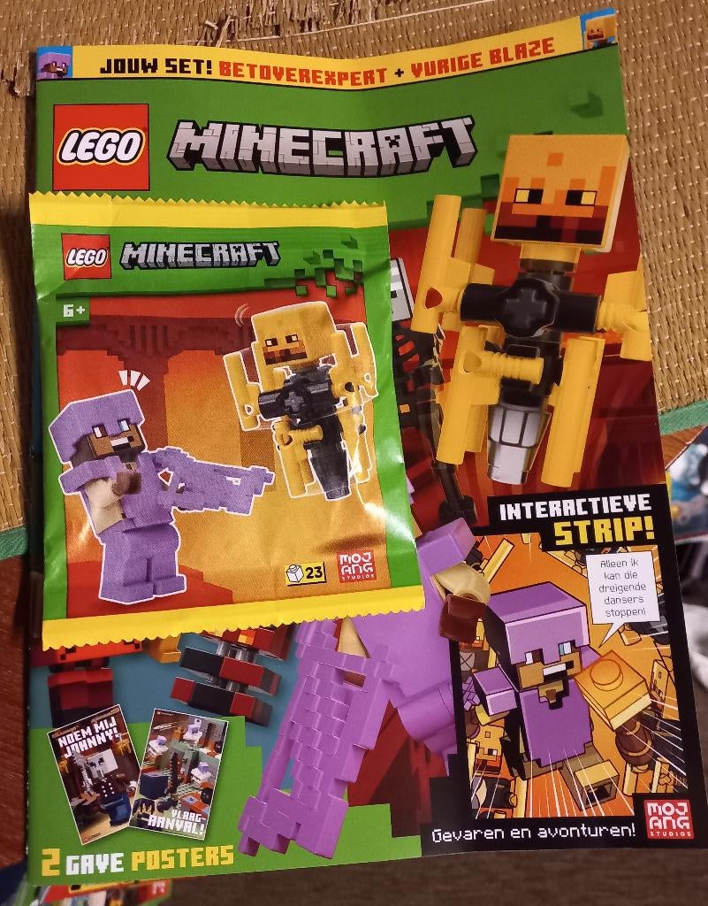 Lego Minecraft Vurige Blaze en betover-expert ,magazine met, Ophalen of Verzenden, Nieuw, Inclusief minifiguren