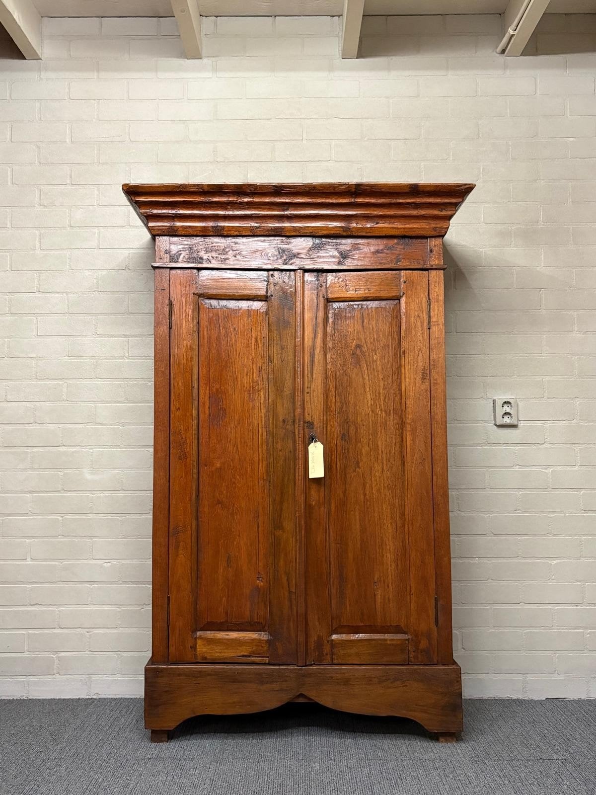 Klassieke teakhouten meidenkast, 7577RB Oldenzaal, 70 tot 120 cm, Teakhout, Ophalen of Verzenden