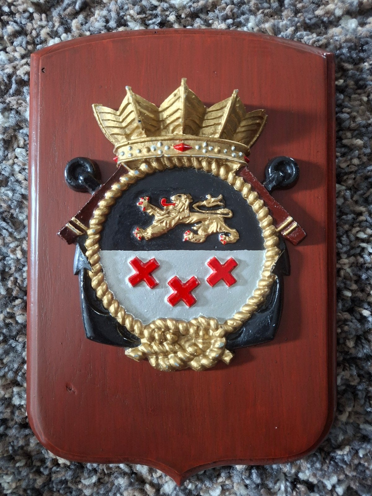 Wapenschild M864 Zr.Ms.Willemstad, Ophalen of Verzenden, Marine, Nederland, Overige typen