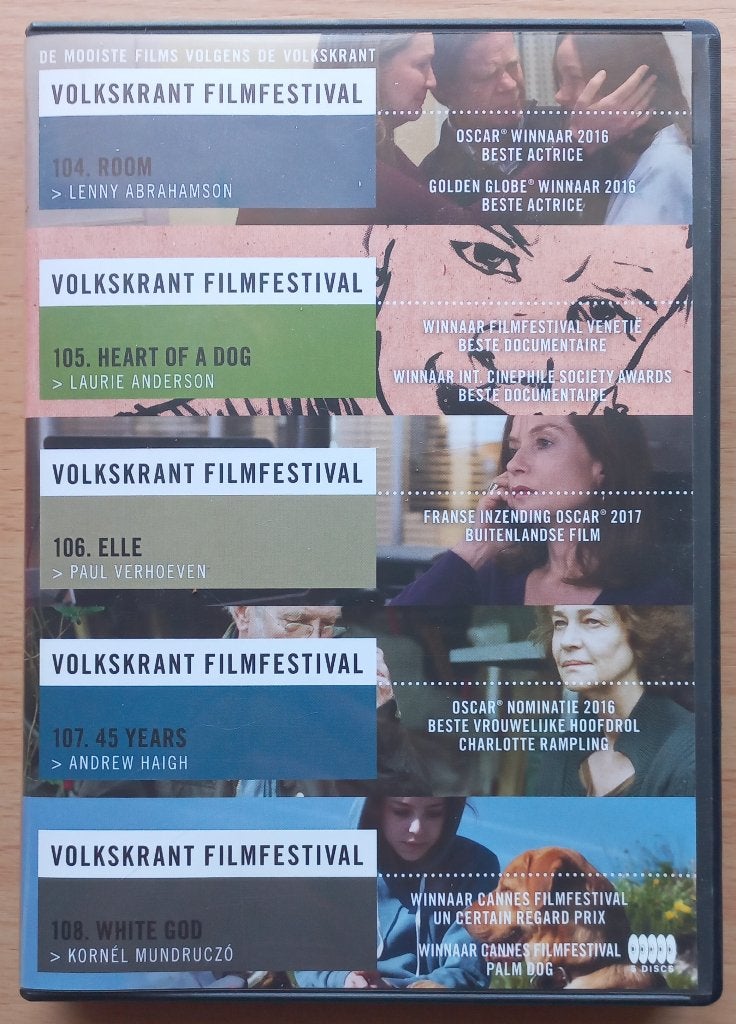 Volkskrant 5dvd box 104 - 108 o.a. Elle, 45 Years, White God, Cd's en Dvd's, Vanaf 16 jaar, Overige gebieden, Verzenden, Speciale editie