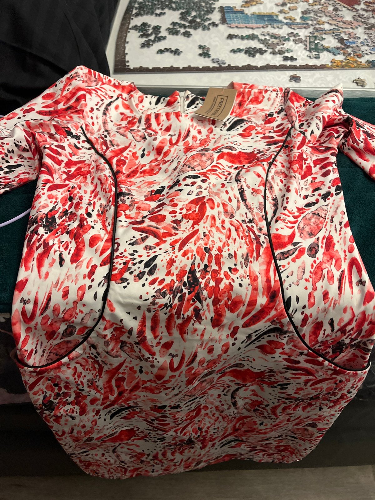 Angelle Milan Jurk met abstracte print, Kleding | Dames, Maat 38/40 (M), Meerkleurig, Nieuw, Ophalen of Verzenden