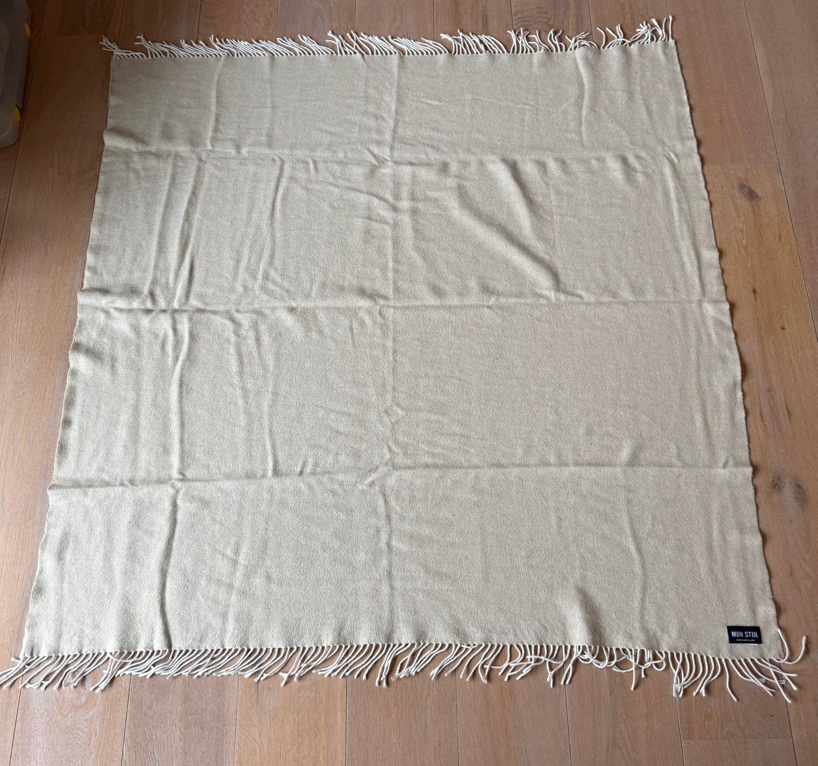 Crèmekleurig plaid van MIJN STIJL, Huis en Inrichting, Woonaccessoires | Plaids en Woondekens, Katoen, Overige kleuren, Ophalen of Verzenden