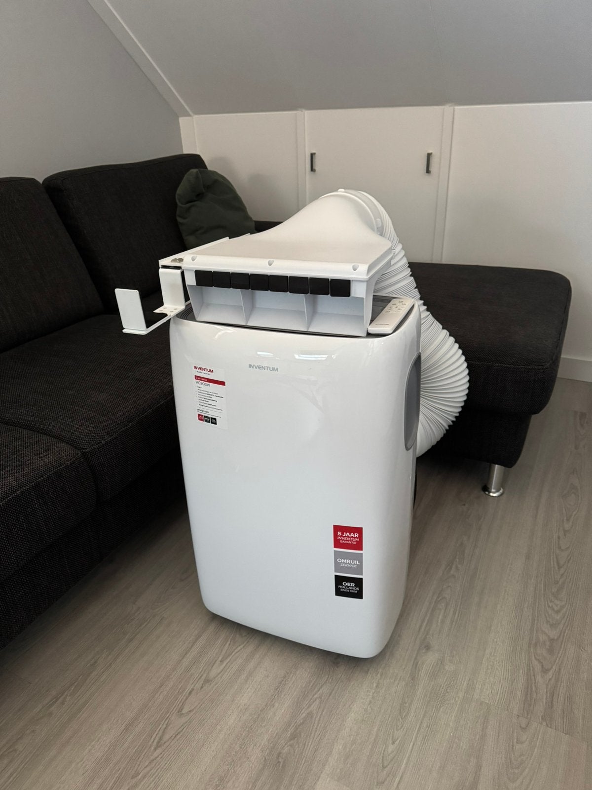 Mobiele airco met luxe raamafvoer (geen klittenband), Witgoed en Apparatuur, Ophalen, Minder dan 60 m³, 3 snelheden of meer, Zo goed als nieuw