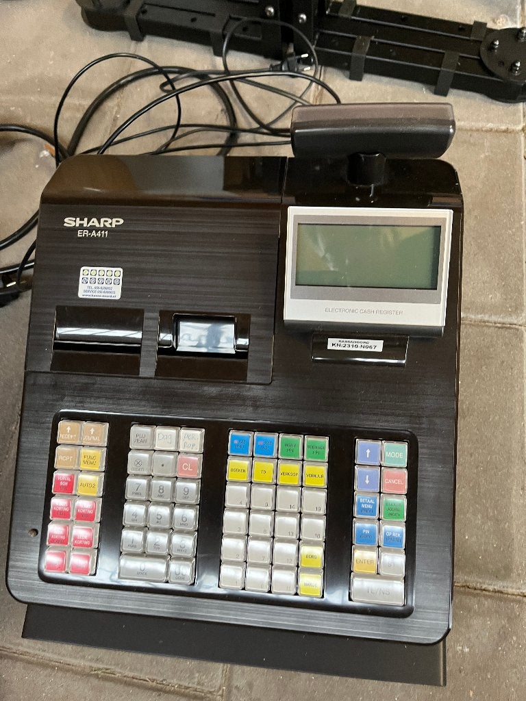 Kassa Sharp ER-A411, Verzamelen, Ophalen of Verzenden, Computers en Rekenmachines