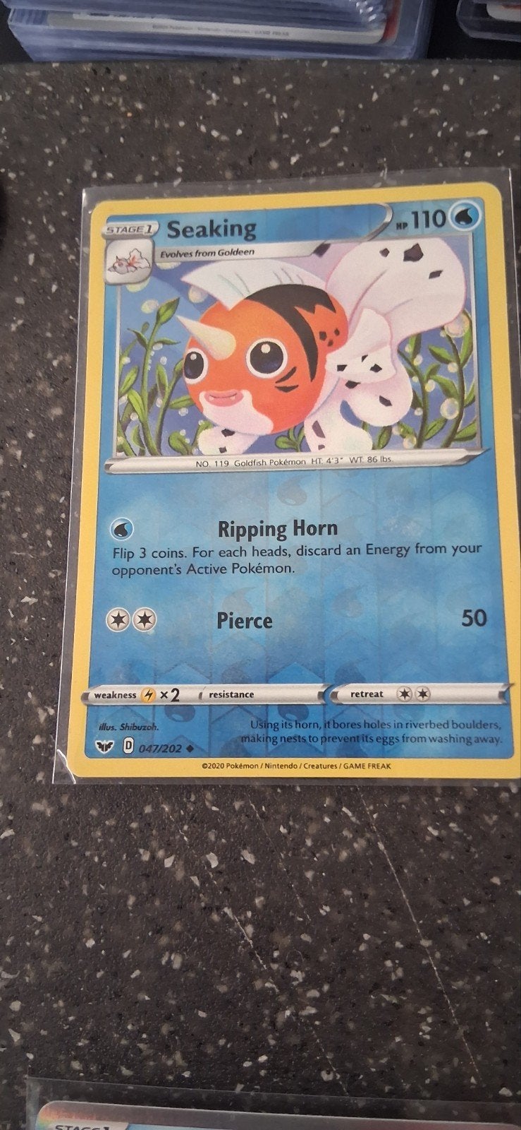 Pokémon Kaart: Seaking (047/202) - Zo goed als nieuw, Ophalen of Verzenden, Zo goed als nieuw, Losse kaart