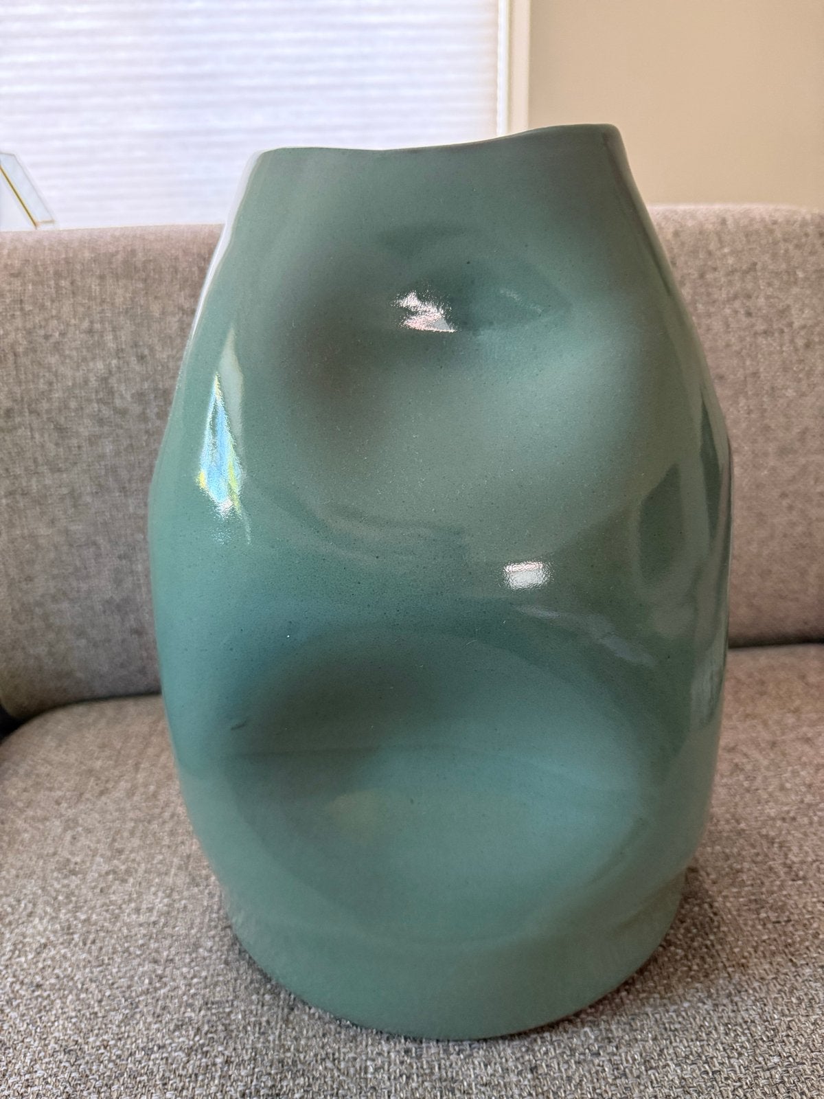 Luimes Luimes / Villa Pottery vaas “Genk” - Groen, 38x26 cm, Verzenden, Groen