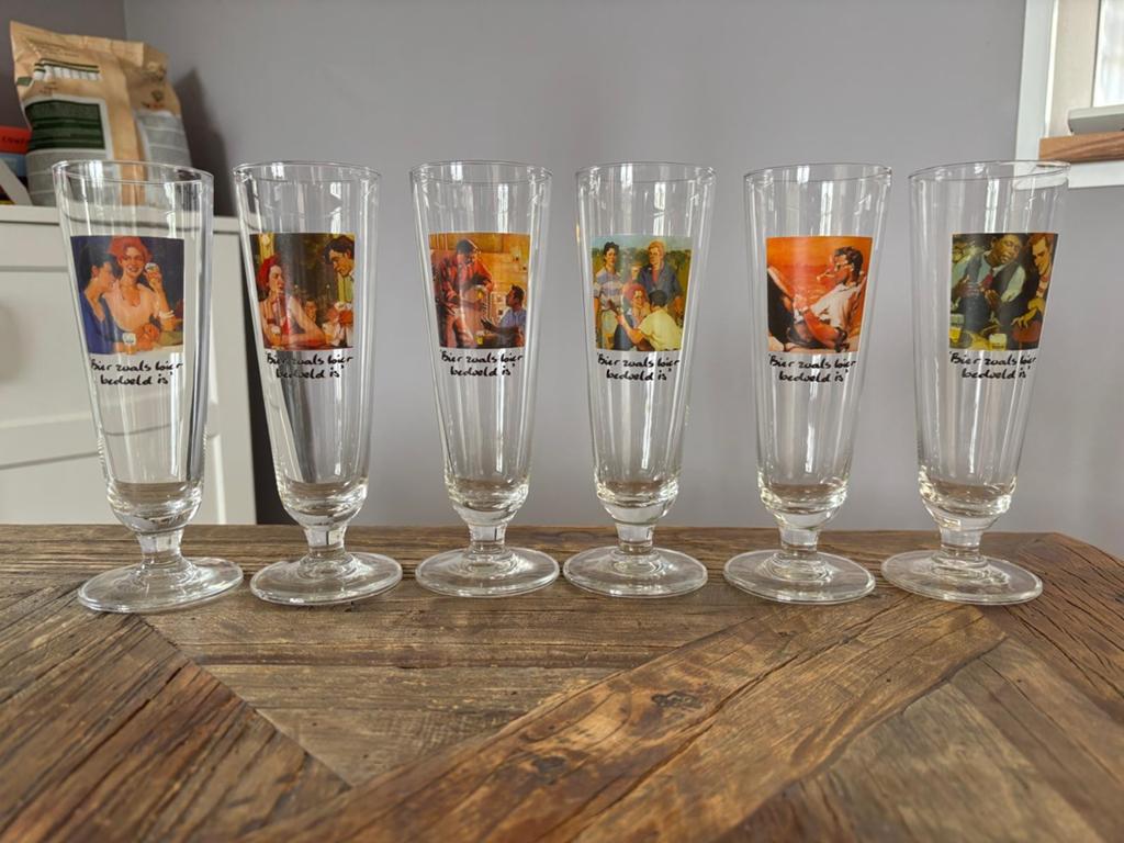 Bierglazen set Kunstcollectie Heineken, Antiek en Kunst, Ophalen of Verzenden