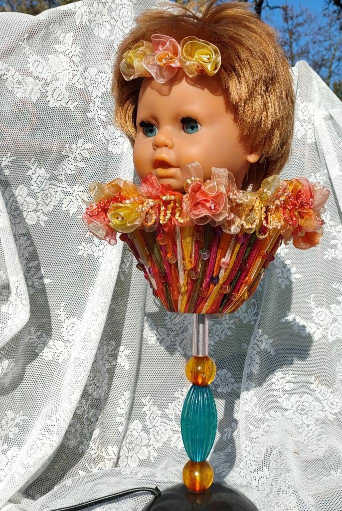 Poppenhoofd Schemerlamp Halloween / Mysterieus + Apart, Ophalen of Verzenden, Zo goed als nieuw, Eclectisch Spooky, Minder dan 50 cm