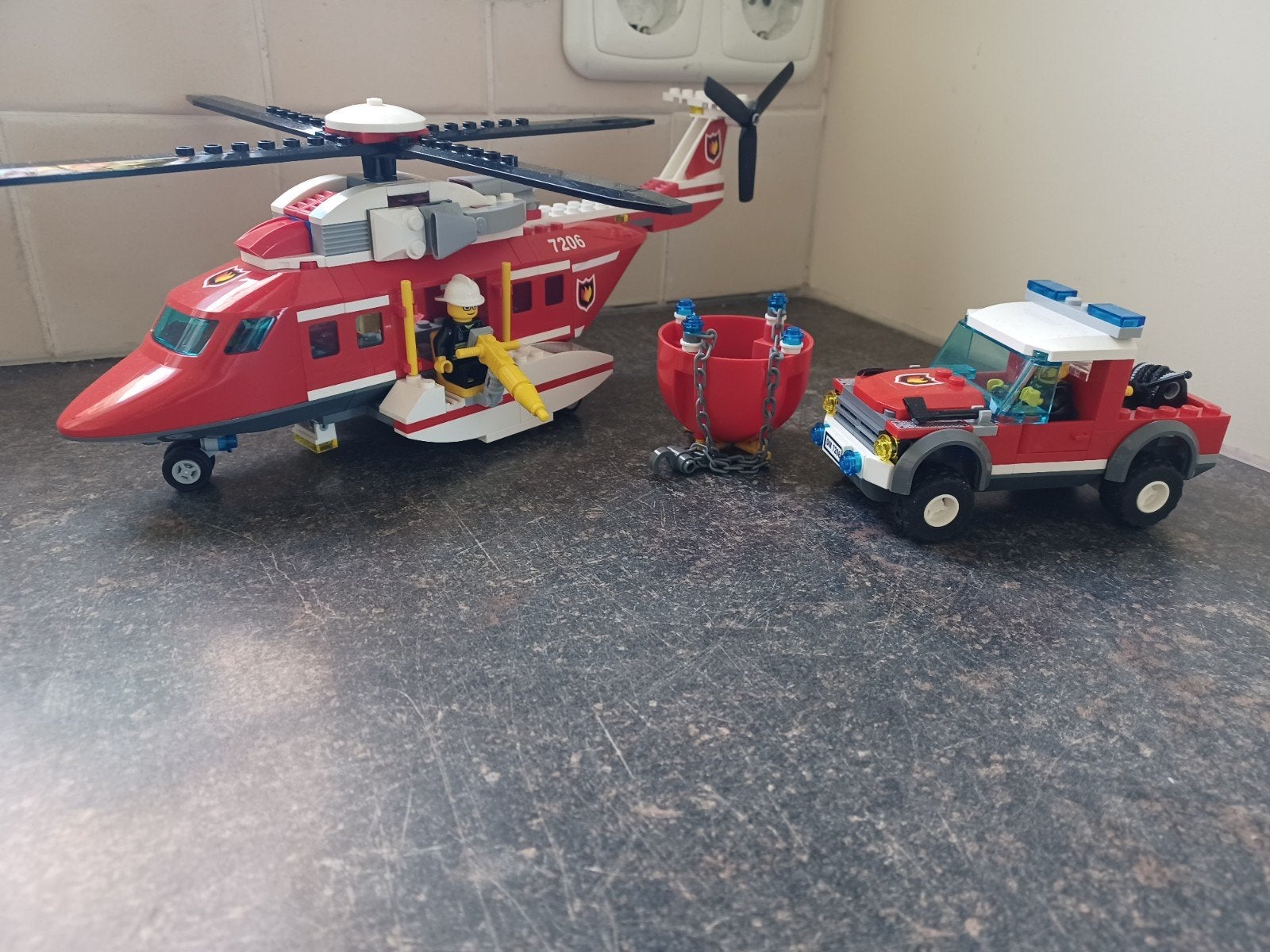 Lego 7206 brandweer helicopter, Compleet, City, Lego, Ophalen of Verzenden