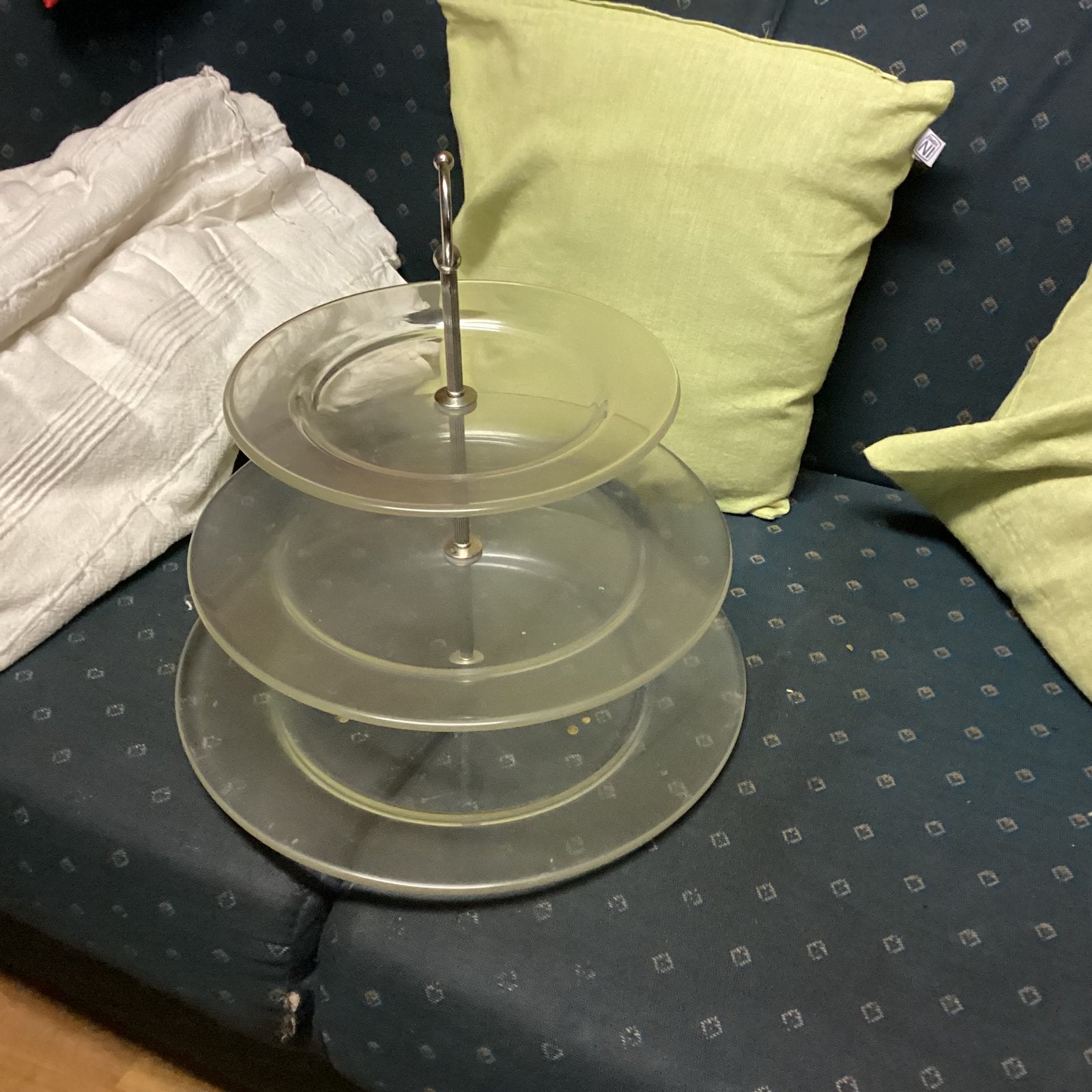 Glazen etagere, Ophalen of Verzenden, Gebruikt