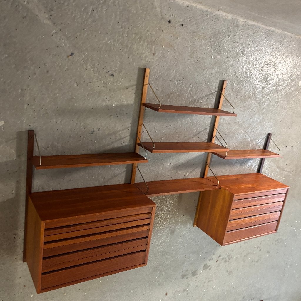 Poul Cadovius Royal System Wandmeubel / Modulair Systeem, Met plank(en), 100 tot 150 cm, Teakhout, Ophalen of Verzenden