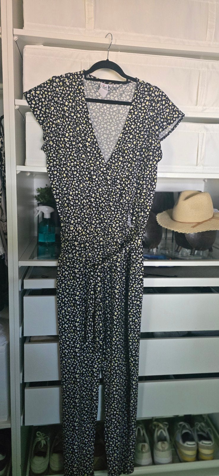 Zwarte jumpsuit met gele en witte vlekjes- Crowd Ladies, Zwart, Maat 46/48 (XL) of groter, Ophalen of Verzenden, Zo goed als nieuw