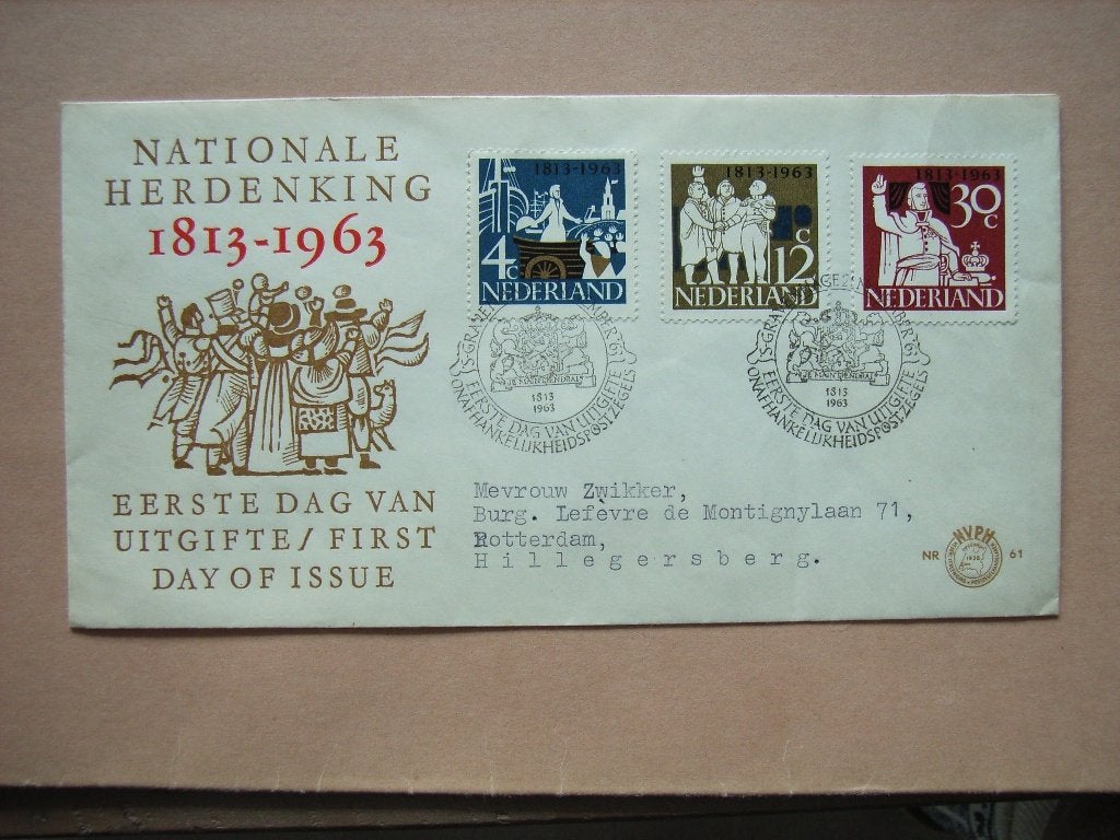 FDC   Nederland FDC E61, Ophalen of Verzenden, Beschreven, Nederland