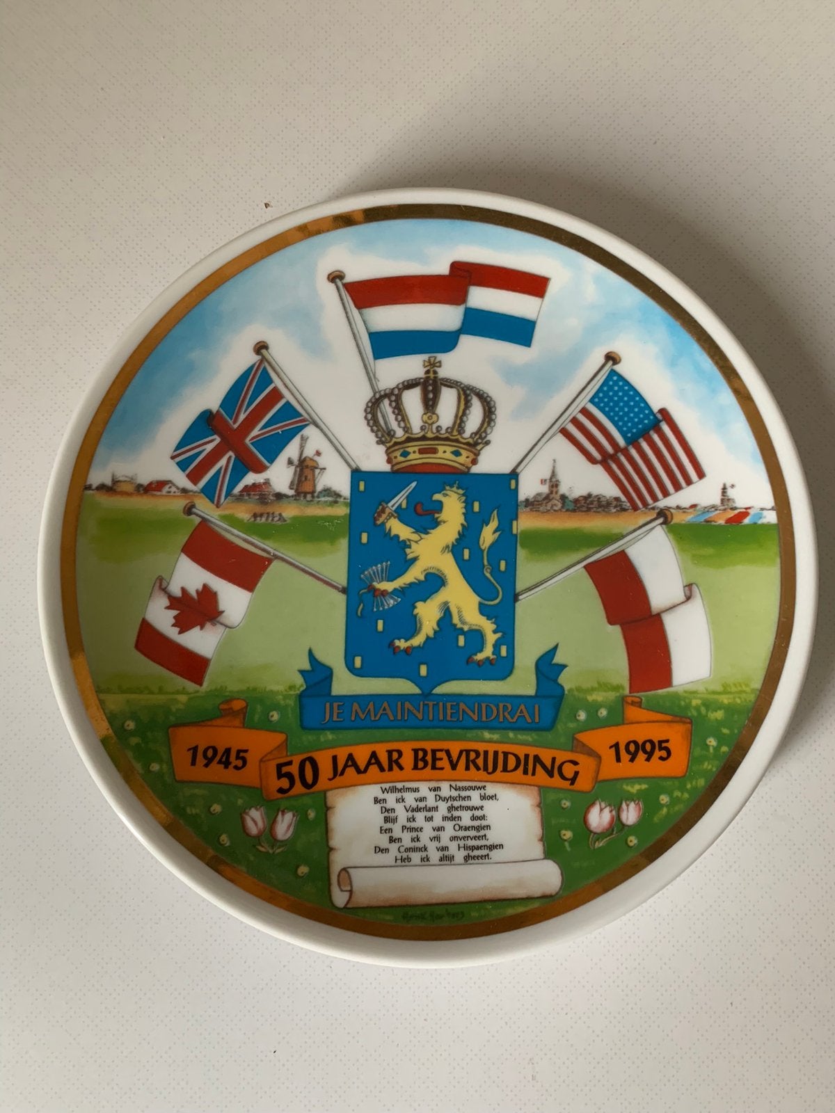 Wandbord 50 jaar bevrijding gelimiteerde oplage, Antiek en Kunst, Ophalen of Verzenden