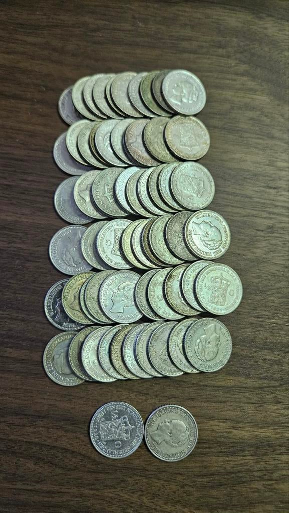 62 halve guldens wilhelmina, Postzegels en Munten, Munten | Nederland, Ophalen of Verzenden, Koningin Wilhelmina, ½ gulden, Zilver
