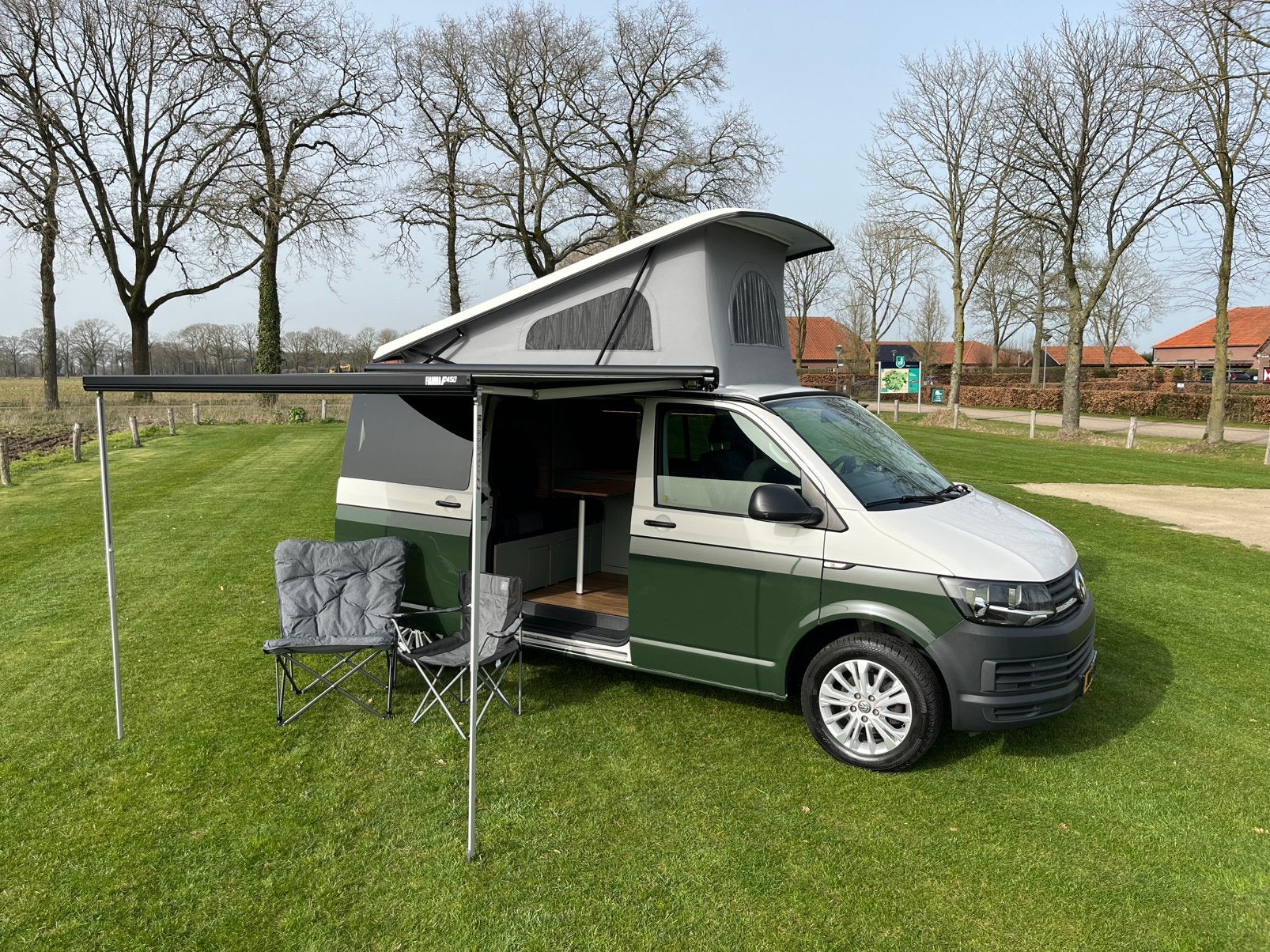 Volkswagen Transporter T6 Camper, Voorwielaandrijving, Luifel, Stof, 4 stoelen