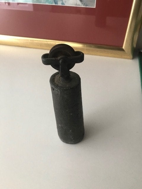 antiek klok gewicht met katrol, Antiek en Kunst, Ophalen of Verzenden