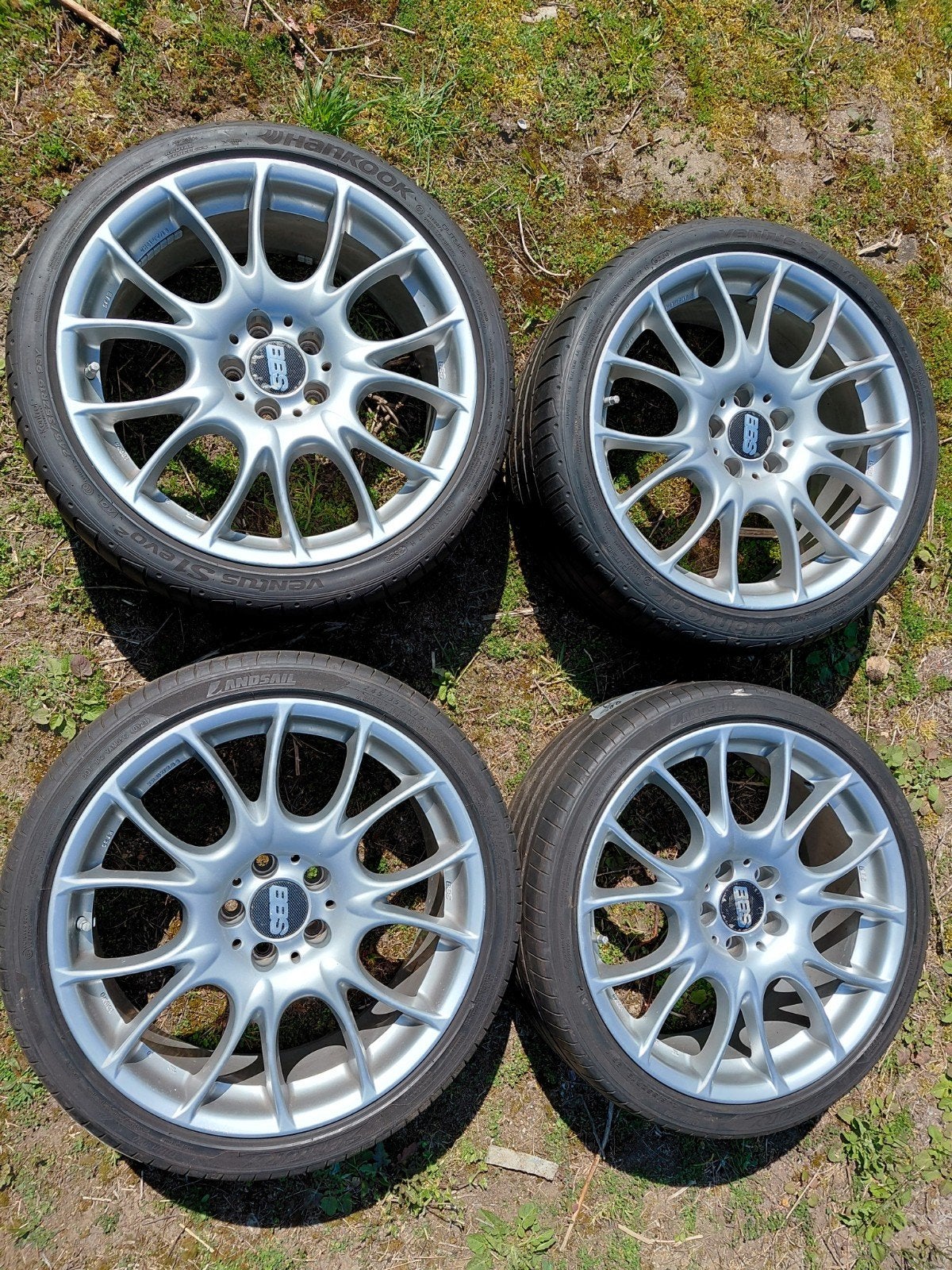 Bbs Ck 001 19 inch 5x112 2xHankook 245/35/19 5mm, Banden en Velgen, Personenwagen, Zomerbanden, Ophalen