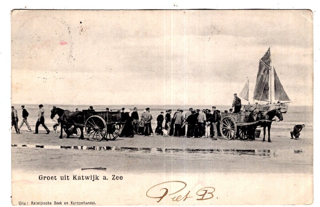 katwijk aan Zee Visverkoop  1902, Verzenden, Voor 1920, Gelopen, Zuid-Holland