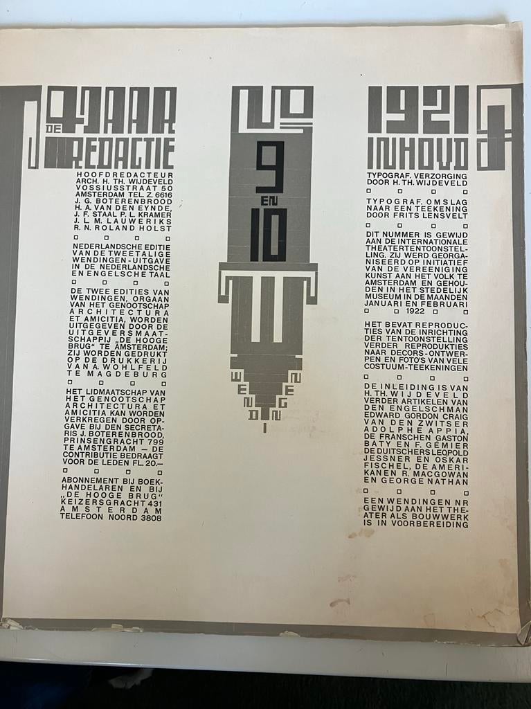 Wendingen! Uitgave 9 & 10 1921, Ophalen of Verzenden, Gelezen
