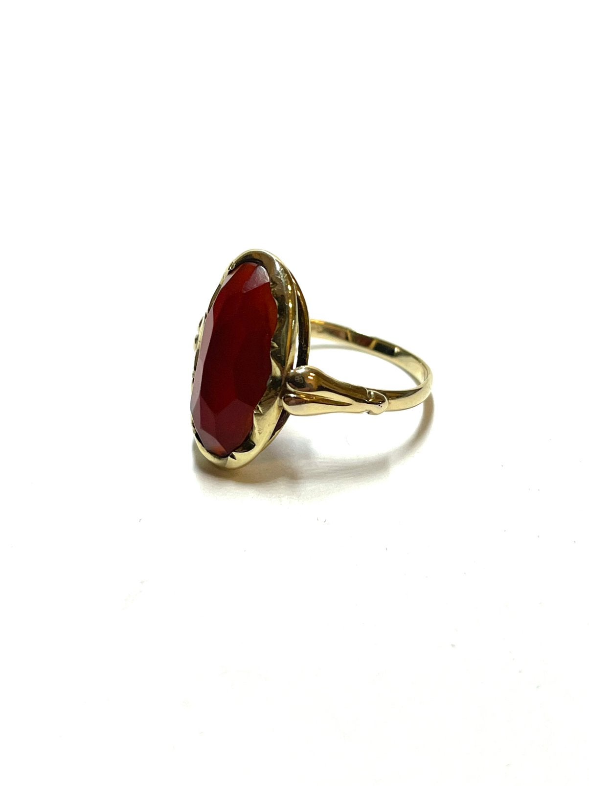 14k gouden ring met een carneool, Sieraden, Tassen en Uiterlijk, Ringen, -, -, Ophalen of Verzenden, Dame