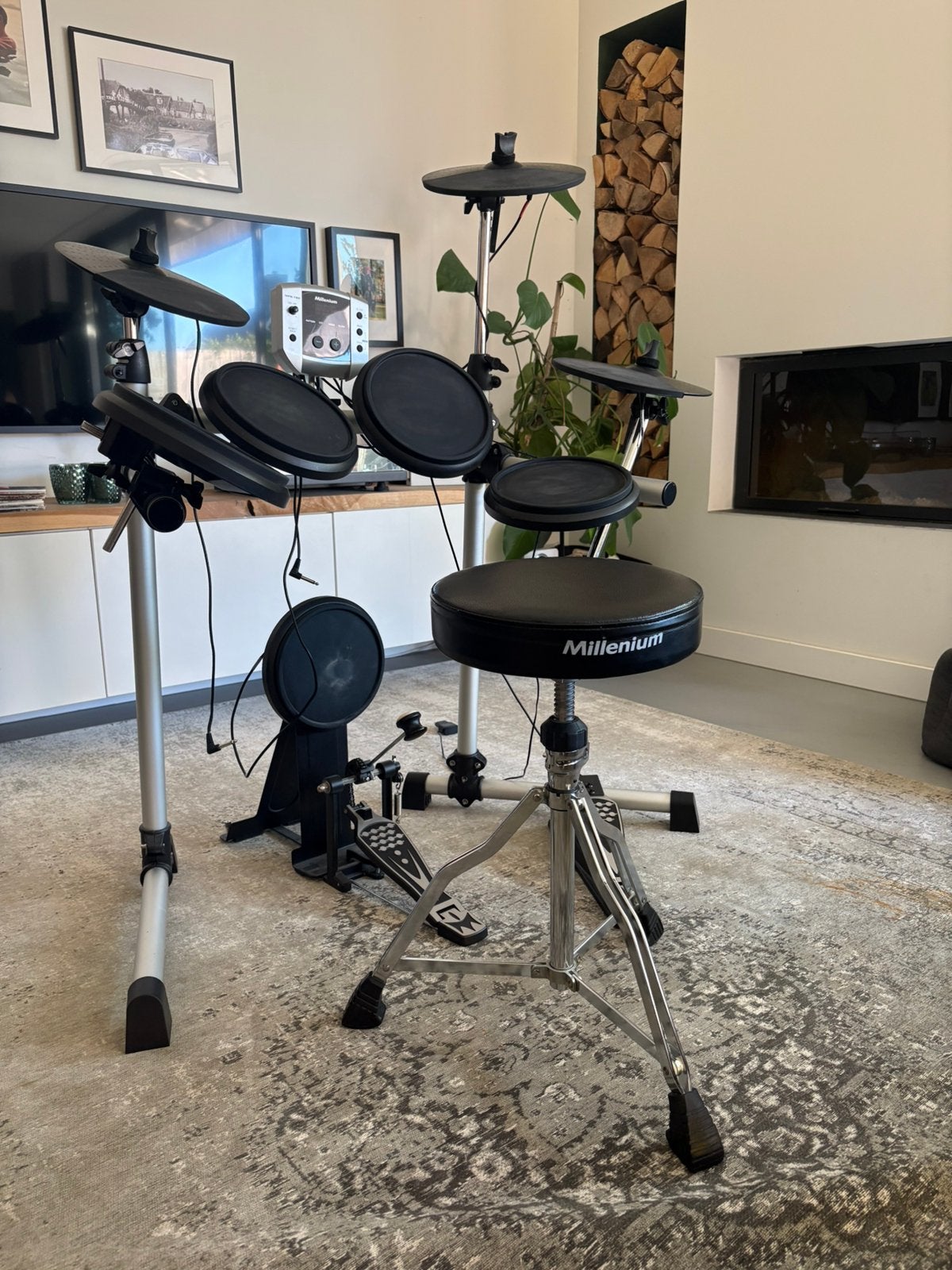 Elektronische drumstel millenium mps 150 met kruk, Muziek en Instrumenten, Ophalen, Gebruikt, Overige merken