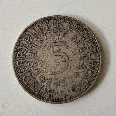 Zilveren Duitse Mark 1951 in capsule - Prachtig exemplaar, Ophalen of Verzenden