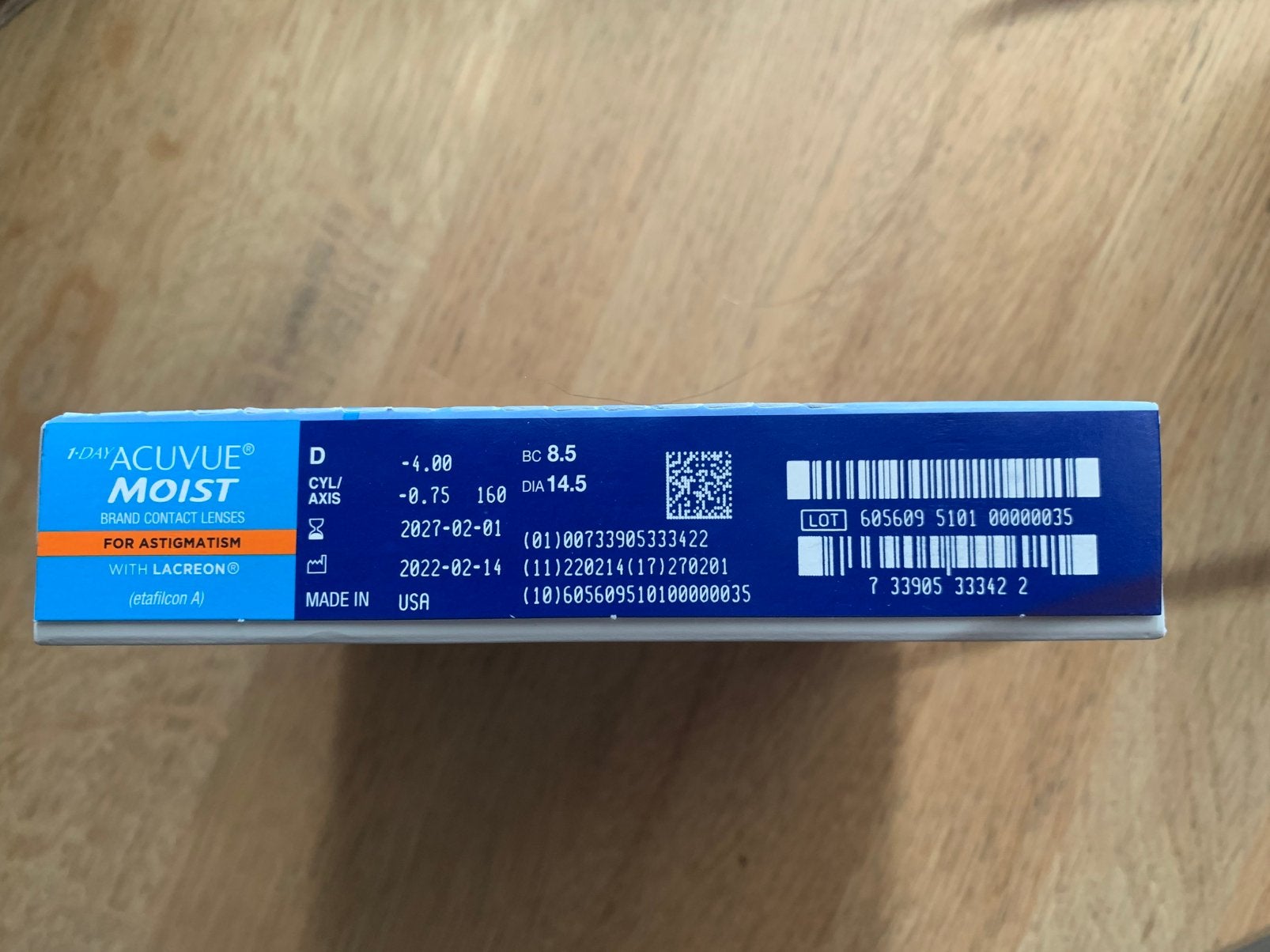 Acuvue Moist contactlenzen -4.00/-0.75, Ophalen of Verzenden, Nieuw, Ogen, Overige typen