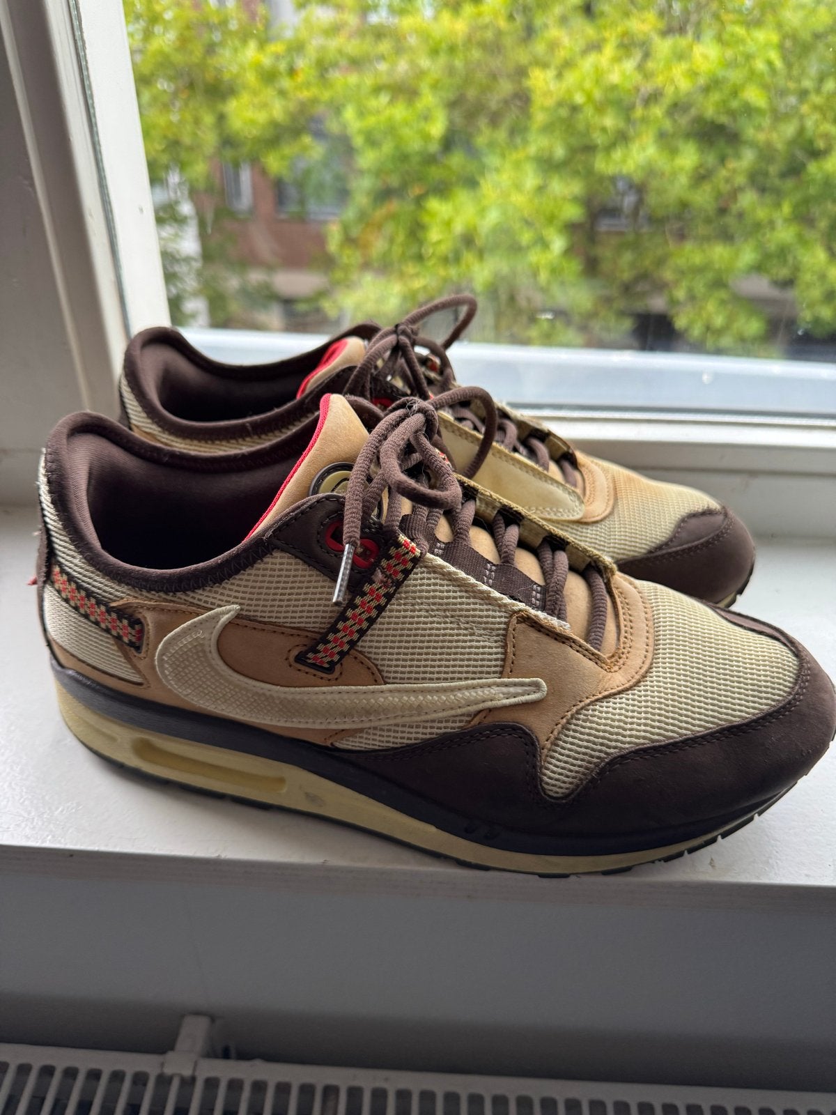 Nike Air Max 1 Travis Scott Cactus Jack Baroque Brown, Bruin, Ophalen of Verzenden, Sneakers of Gympen, Gedragen