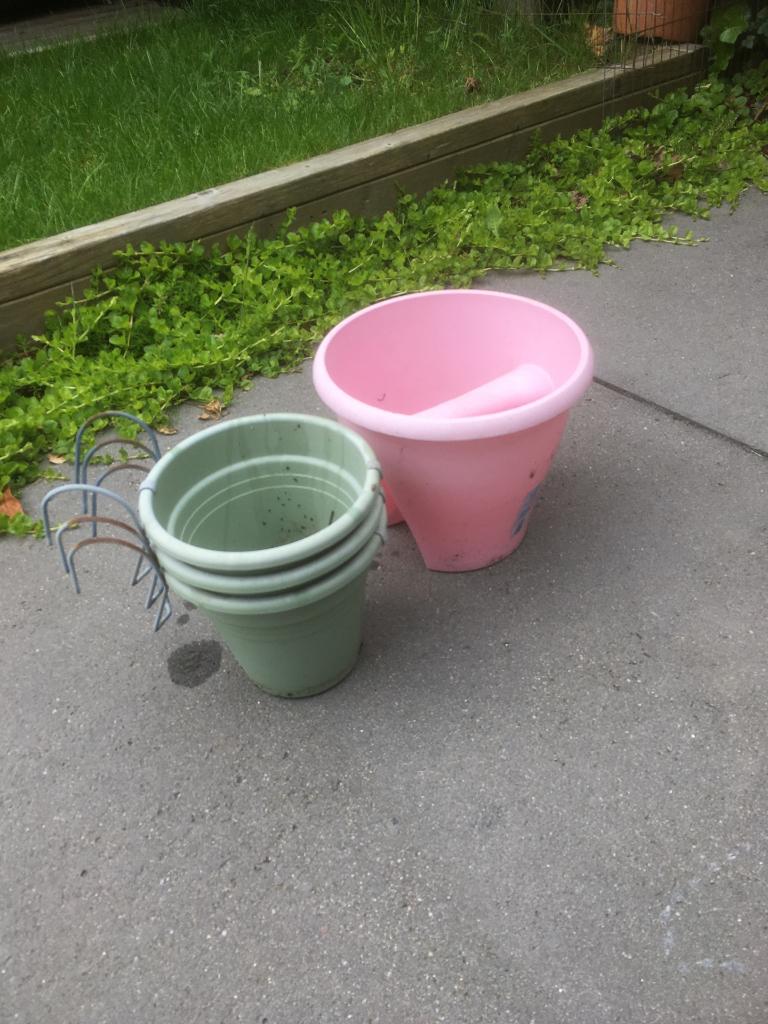 gratis bloempotten voor balkonhek, Ophalen, Kunststof, Gebruikt, Balkon