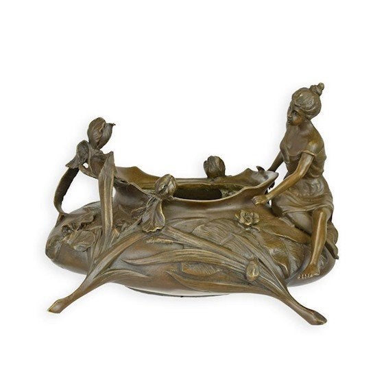 plantenbak , art nouveau ,aanbieding, Minder dan 30 cm, Rond, Ophalen of Verzenden, Atw