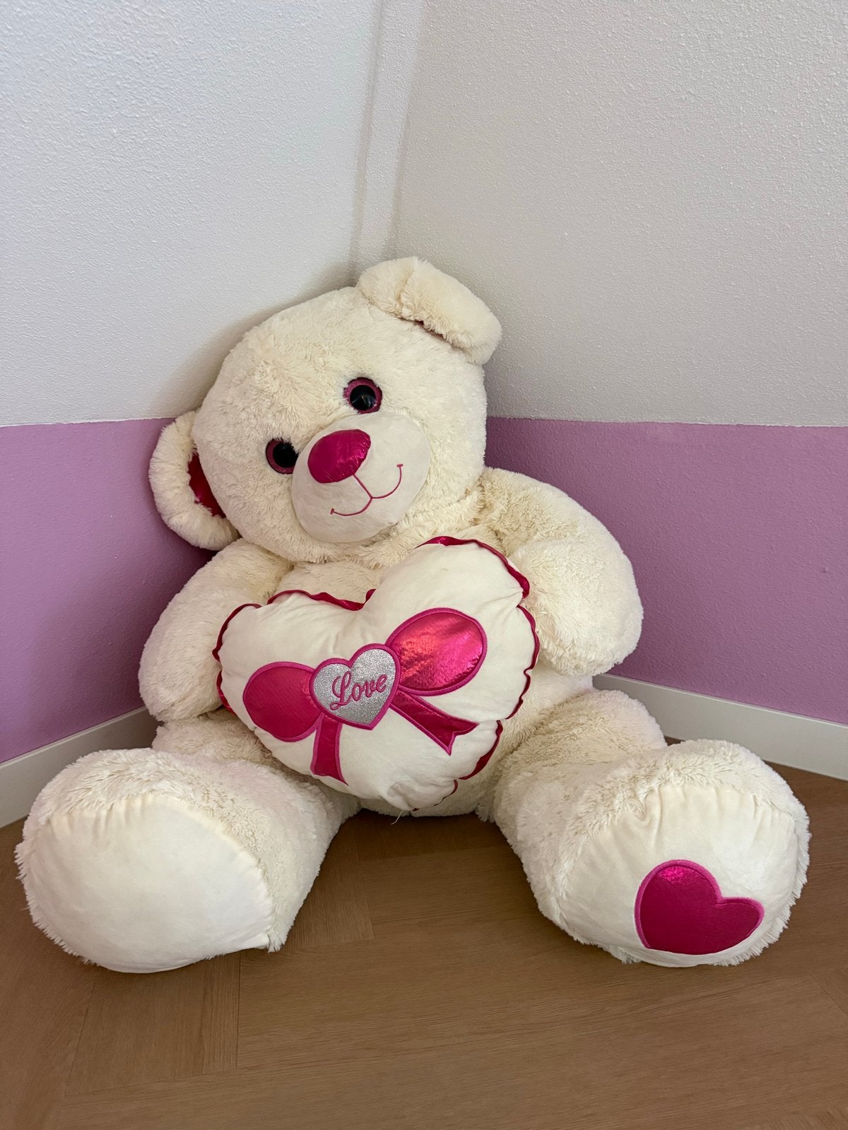 Grote knuffelbeer van ca. 1 meter - Ongebruikt, Ophalen, Beer, Nieuw, Beige