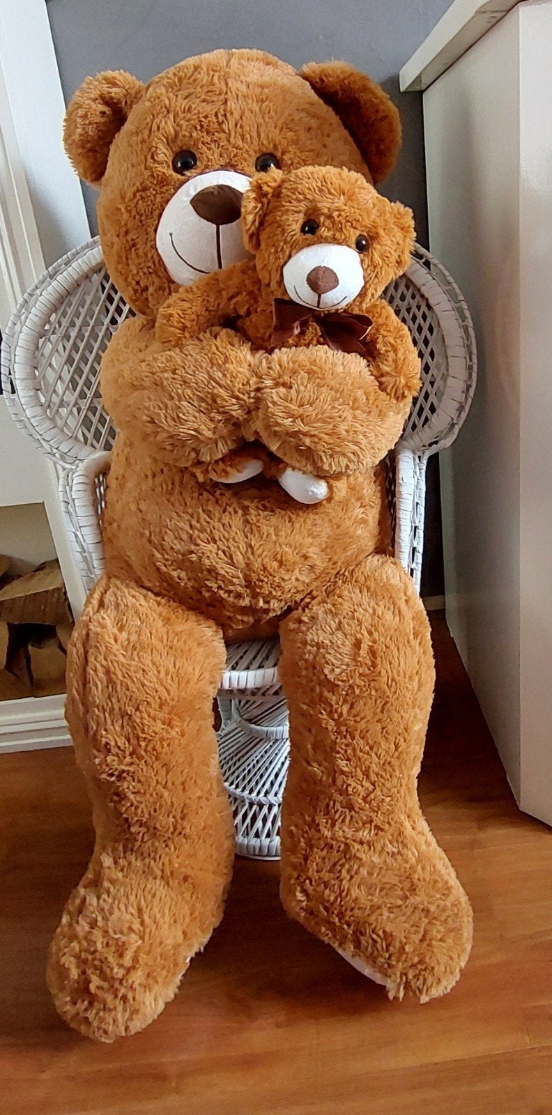 Prachtige XXL Teddybeer set voor Babyshower of kinderkamer, Ophalen, Beer, Zo goed als nieuw, Bruin