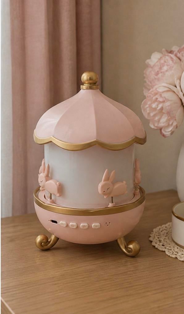 Roze muziekdoos / carousel voor kinderkamer, Ophalen, Zo goed als nieuw