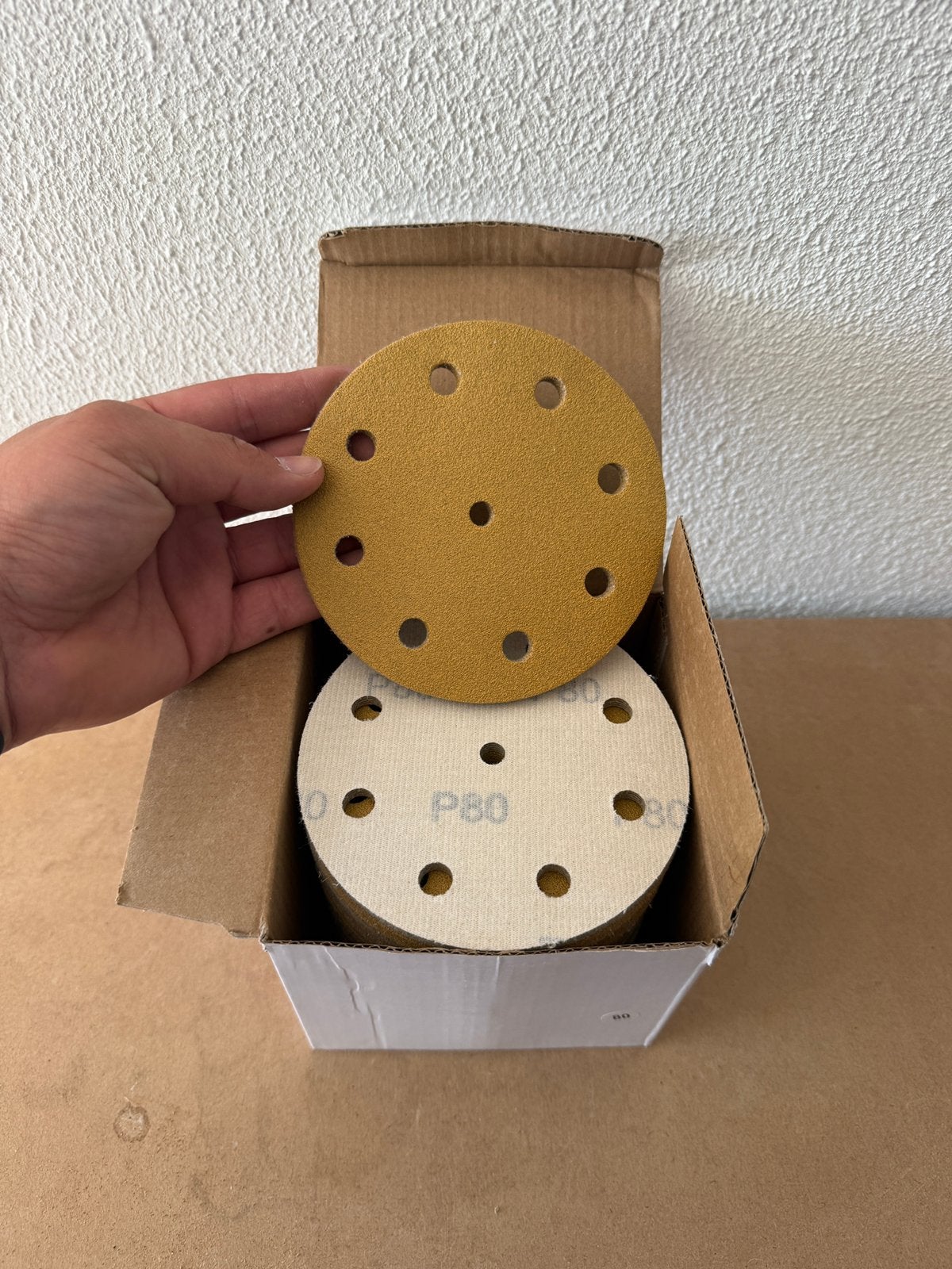 Schuurpapier klittenband 125mm 9 stofgaten nieuw 50 stuks, Auto diversen, Ophalen of Verzenden