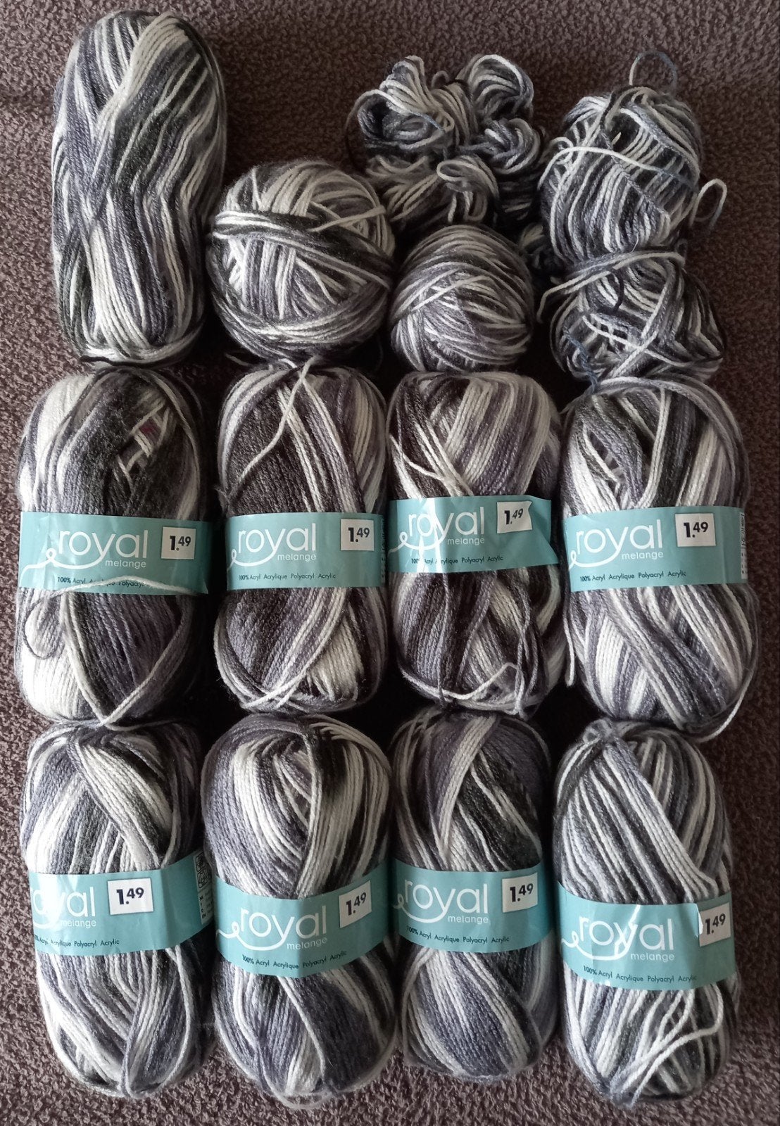 8 x royal melange zeeman + restanten., Ophalen, Nieuw, Breien of Haken, Wol of Garen