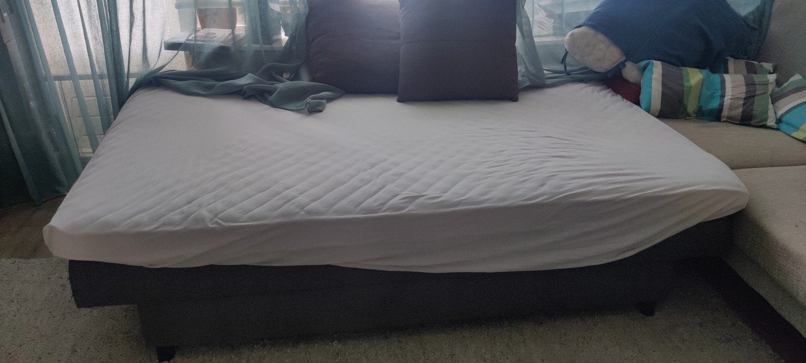 Ikea slaapbank met matras topper 180x200, Ophalen, Tweepersoons, 180 cm