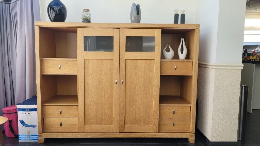 Eiken Buffetkast /Computerkast, Gebruikt, Met lade(s), 100 tot 150 cm, 150 tot 200 cm