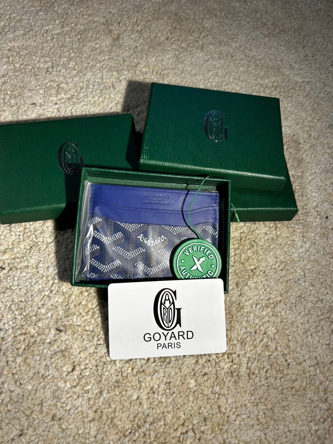 Goyard cardholder, Ophalen of Verzenden, Zo goed als nieuw, Blauw, Leer